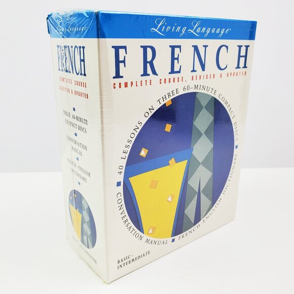 French Living Language Course 3 CD Box Set w/ Dictionary & Manual Sealed - Picture 1 of 8